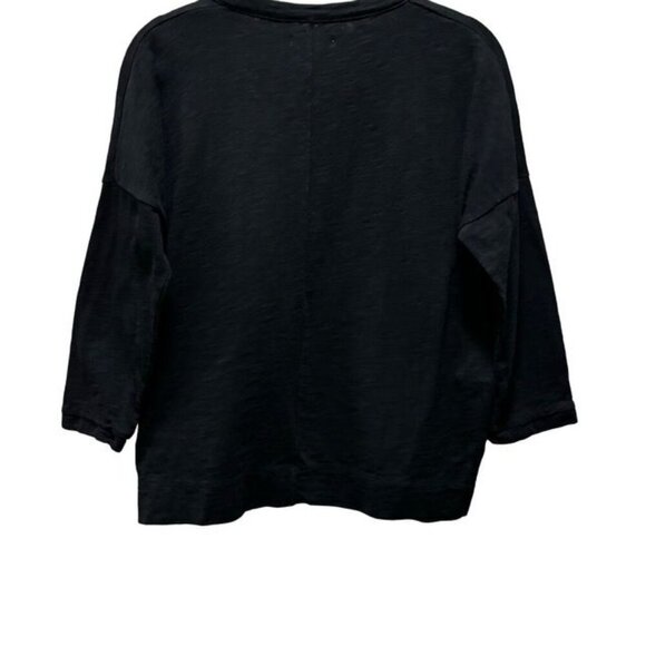 Madewell Womens Textured Black Sweater With Side Buttons Size M - Picture 2 of 8